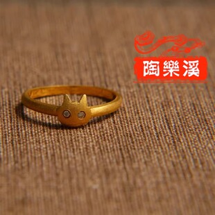 动物园系列 钻石小猫极细戒指 原创设计 陶乐溪艺术珠宝