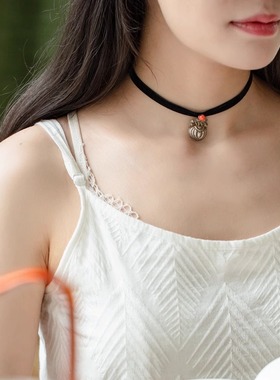 choker丝绒短项链陶乐溪新中式