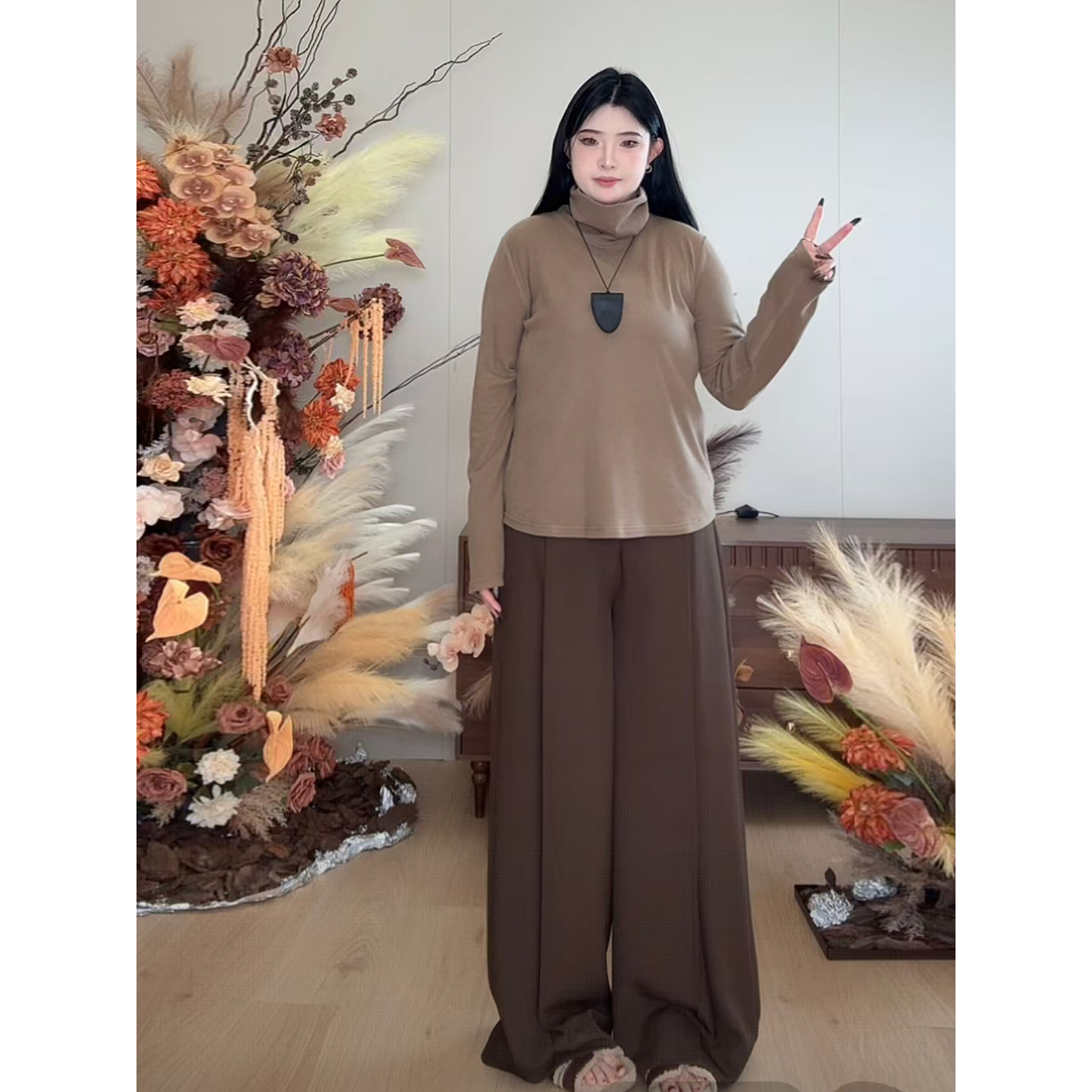 ◆报恩神裤3.0!拯救腿型◆韩版 秋款垂感休闲松弛感西装裤W1390