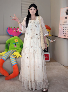 ◆紫藤茶歇！私享版◆高个子大码女装夏季新款胖MM气质连衣裙9036