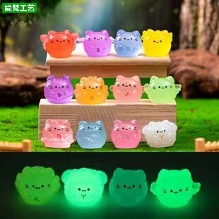 夜光可爱十二星座猫猫公仔摆件