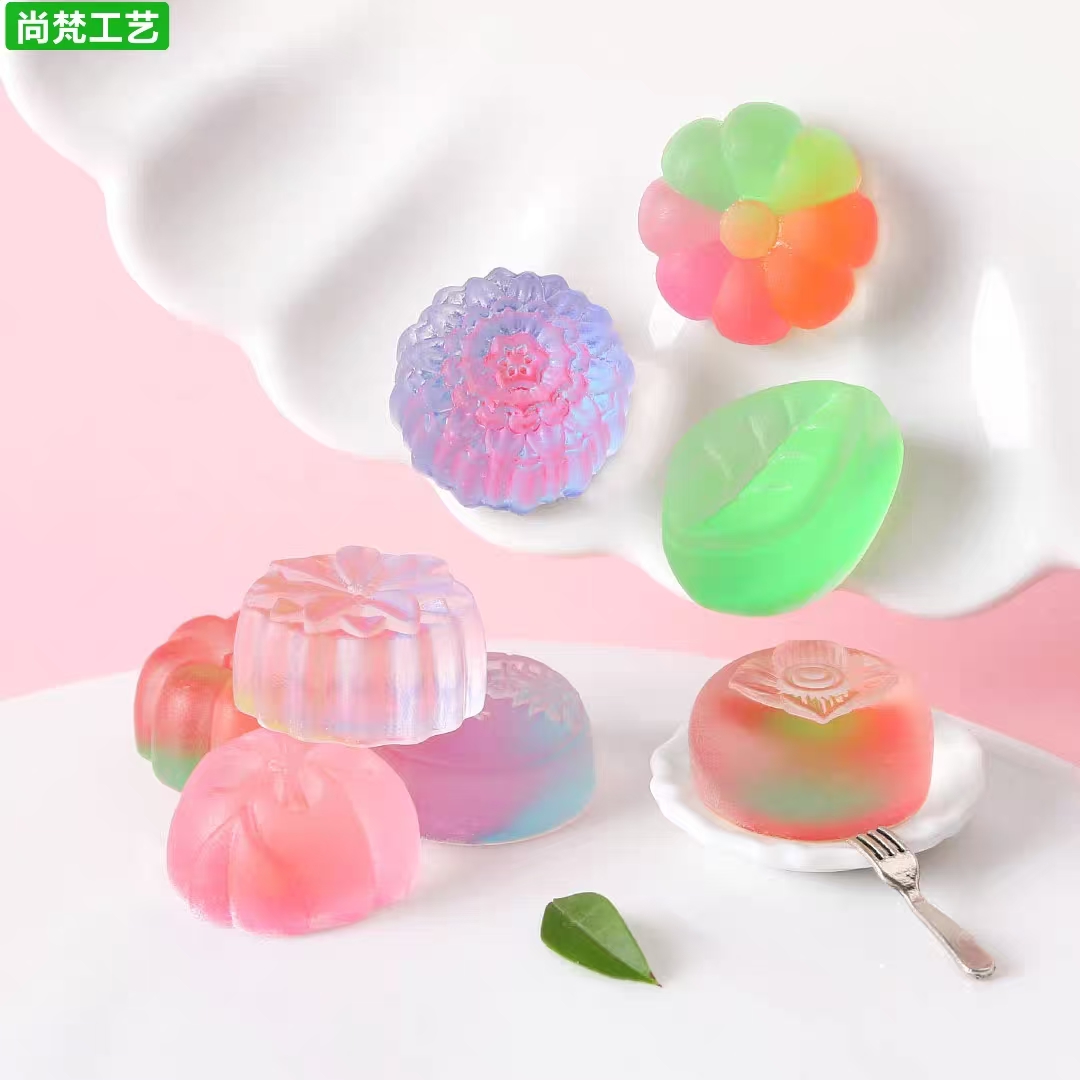 创意冰透月饼和果子 diy奶油胶冰箱贴装饰品配件材料微微缩小摆件