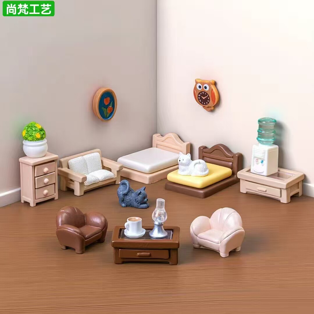 微景观仿真沙发茶几柜子造景摆件图片