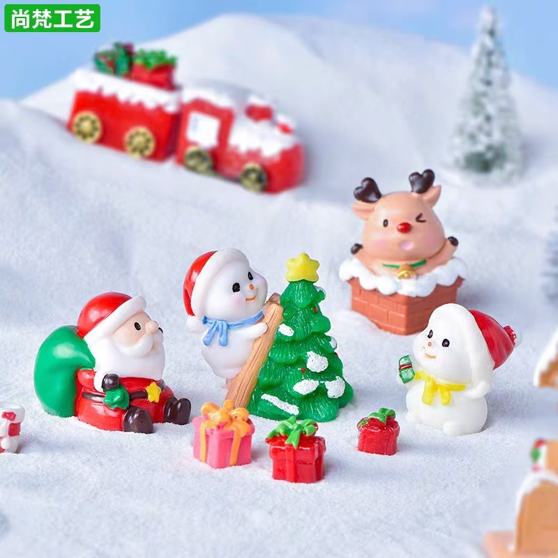 圣诞新款可爱趣味小雪人造景摆件