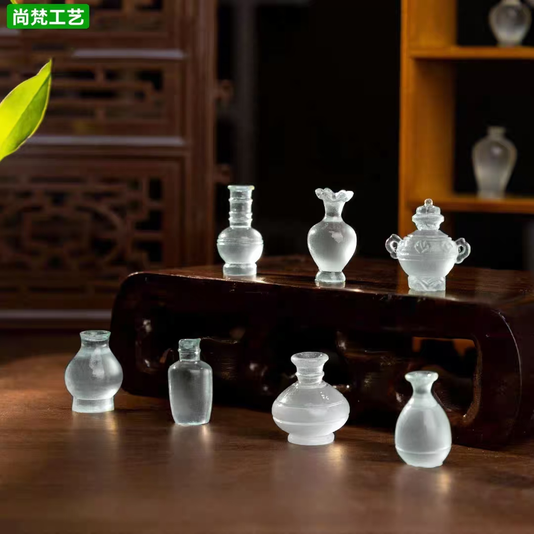 微景观创意冰透古董瓶子瓷器摆件