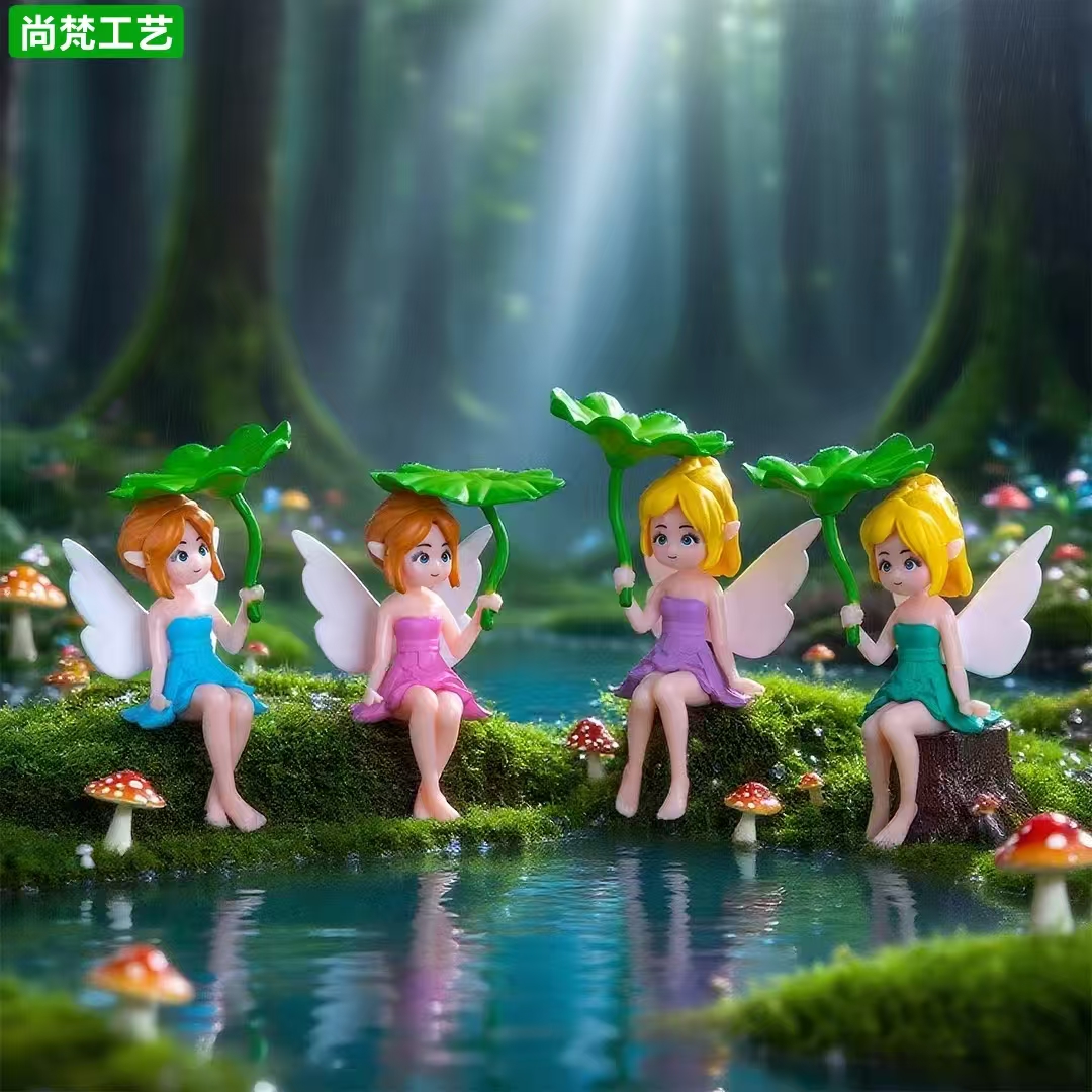 微景观可爱荷叶小仙女精灵公仔