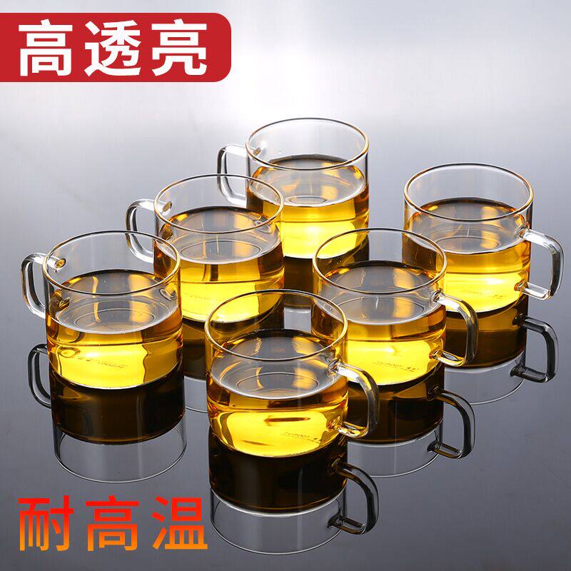 福容带把透明耐高温防爆品茗杯图片
