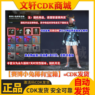 PUBG绝地求生赛博小兔稀有宝箱赛博小兔手套宝箱端游兑换码CDK