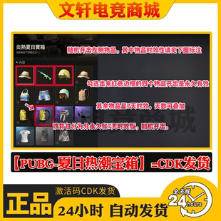 PUBG绝地求生夏日热潮宝箱柠檬汁M4柠檬汁头盔三级包皮肤宝箱CDK