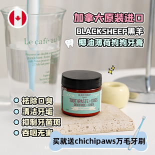 BlackSheep黑羊牙膏狗狗薄荷椰子油刷牙宠物口臭牙结石牙垢加拿大