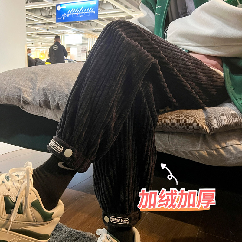 冬季新款粗条灯芯绒魔术贴加绒加厚宽松休闲裤TY251P65控78,男装休闲裤,星座512A（原616）