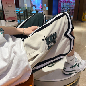 XZ616 夏季新款自制刺绣拼接五分裤休闲运动短裤 TY322 P45控55图片