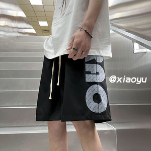 XZ616 新款宽松百搭大字母印花冰丝裤休闲五分裤 TY352 P35控48图片