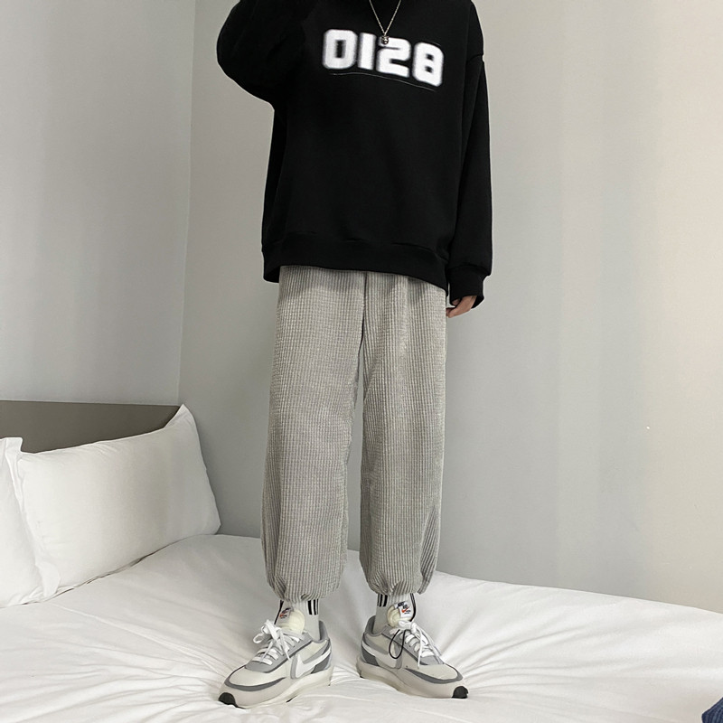 秋季宽松百搭爆款灯芯绒玉米粒抽绳休闲九分裤 TY040 P50 控68图片