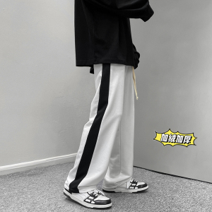 新款高街拖地垂感潮牌休闲加绒卫裤XZ616-TY228J P55控价68图片