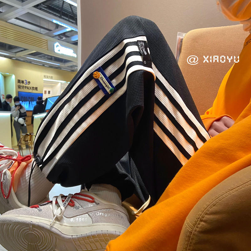 XZ616春夏季新款华夫格三条杠贴标薄款休闲裤TY311P45控58,男装休闲裤,星座512A（原616）