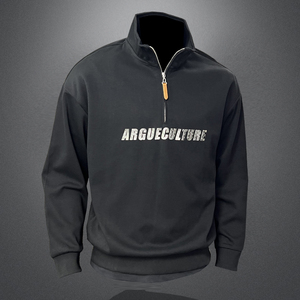 730/T85208/P125大立领拉链套头卫衣男品质好  银色字母款图片