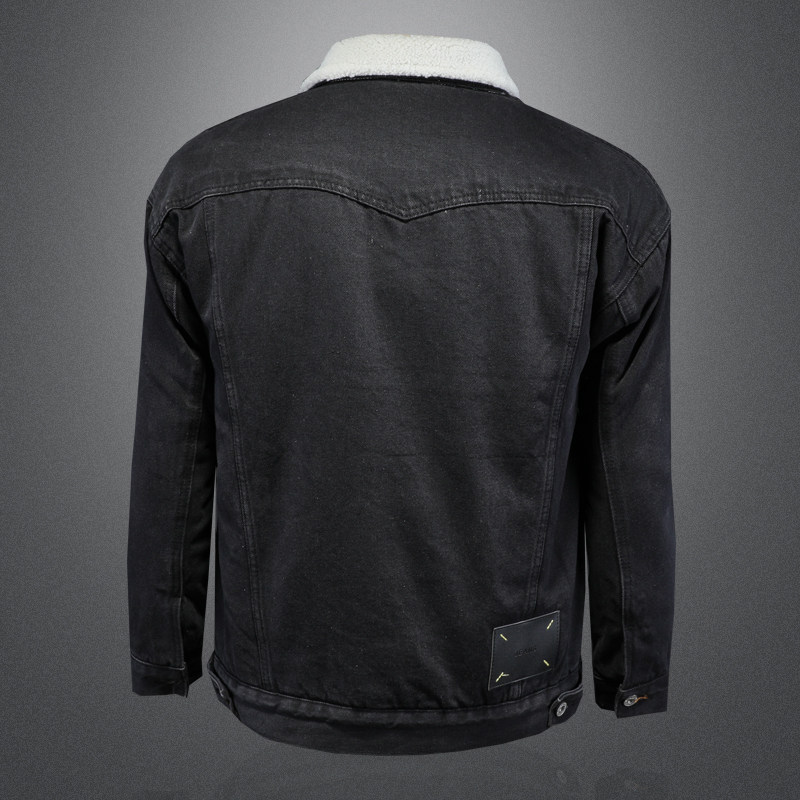 羊羔毛牛仔棉服外套男加厚牛仔衣黑色外套730/M9363/P158,男装棉衣,钱塘730-1