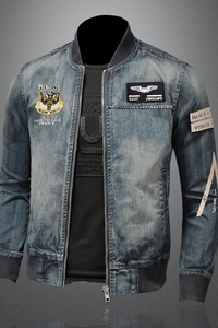 QT5027/H06202/P220 棒球领刺绣牛仔服 S-5XL有控价288图片