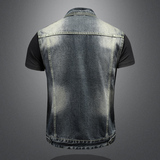 730/MJ5189/P150口袋牛仔马甲上衣男大码牛仔无袖坎肩背心现货，男装背心/马甲，钱塘730-1