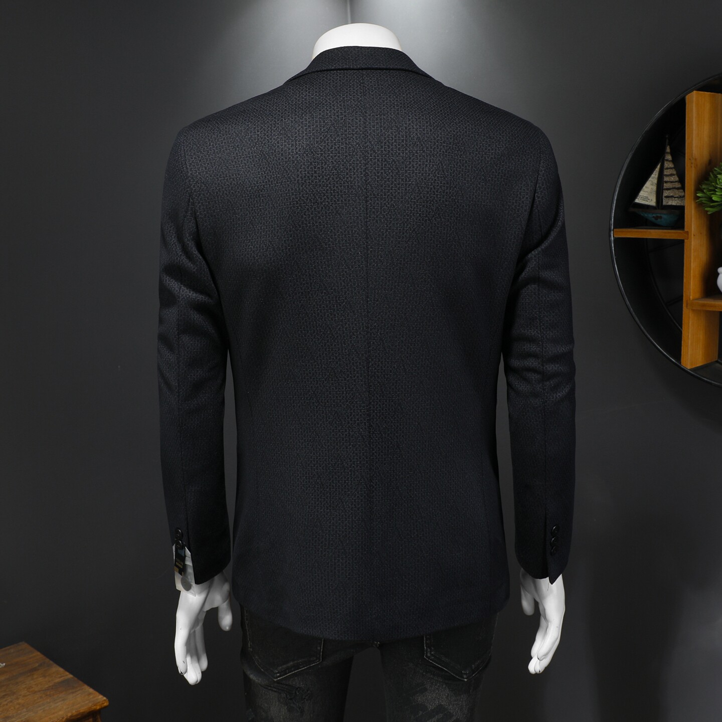 XZ88123/P185羊毛混纺西服外套男商务休闲单西上衣字母暗纹帅气,男装西服,钱塘730-1