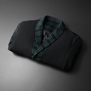 1新风格冬季呢料拼接青果领羽绒服男士修身Y88023/P280 大货图片