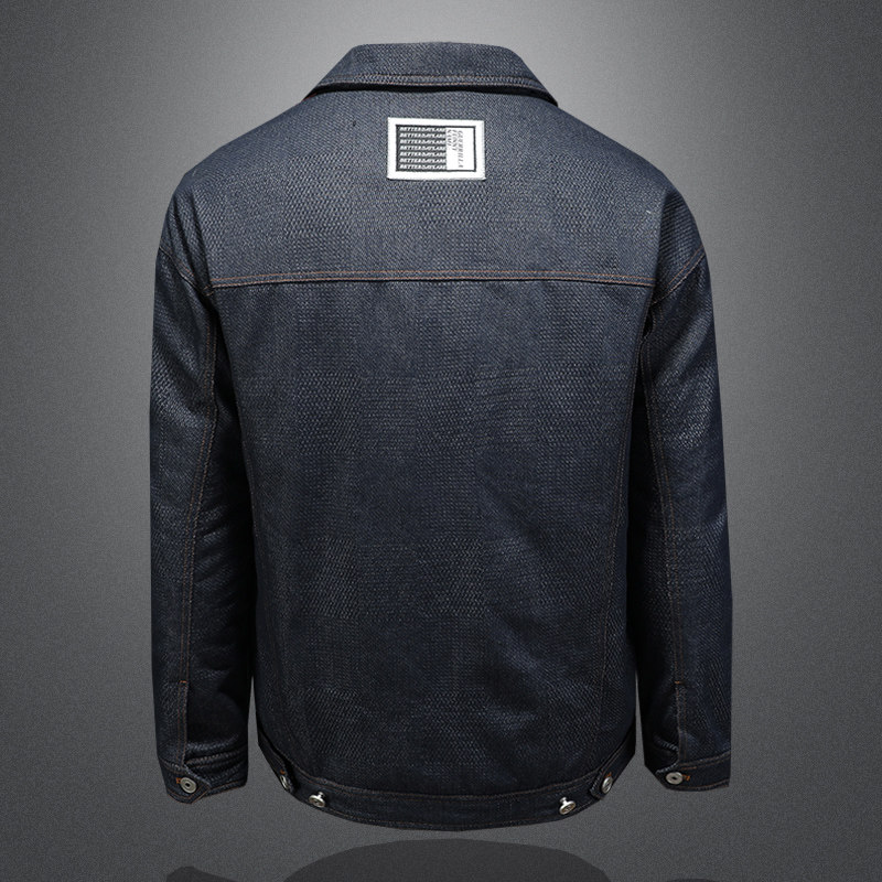 冬季新款不褪色牛仔羽绒服保暖工装多口袋牛仔羽绒男T88014/P280,男装羽绒服,钱塘730-1