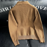 翻领子毛衣套头外套针织衫上衣高克重羊毛衫MY18659/P145，男装针织衫/毛衣，钱塘730-1