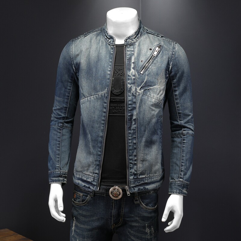 QT5027/H06369/P215 机车款品质牛仔上衣男拉链图片