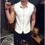 棉麻修身拉链马甲男士QT5027/MJ211/P60主推，男装背心/马甲，钱塘730-1