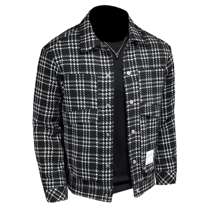 QT5027/T98801/P280呢料面料小香风90白鸭绒格子羽绒服外套图片