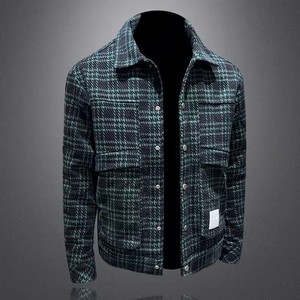 QT5027/T98801/P280呢料面料小香风90白鸭绒格子羽绒服外套图片