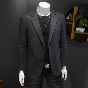 730/XZ88029/P175新羊毛混纺西服外套男商务休闲单西上衣格子暗纹图片
