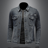 爆730/F8357/P155修身韩版简约牛仔外套男士金属装饰新增黑灰色，男装工装外套，钱塘730-1