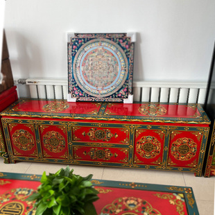 藏式民族风手绘电视柜特色古典炕柜民宿客栈可定制地柜中式风家具
