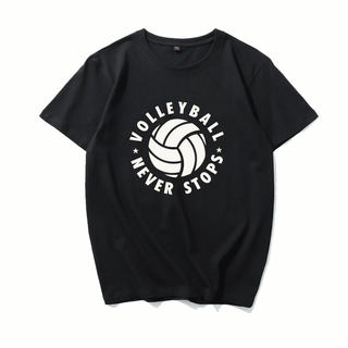 VOLLEYBALL 夏季纯棉圆领排球队训练队服排球周边印号短袖T恤衣服