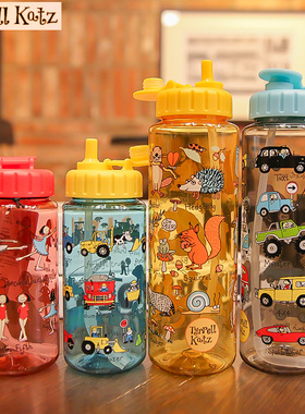 儿童水杯英国tyrrell katz吸管杯水壶宝宝一杯两用杯子夏天上学