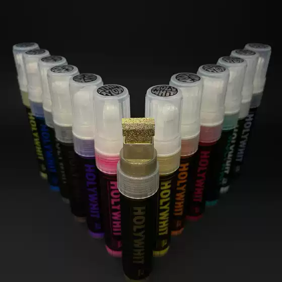 Holywhit Graffiti Paint Pen/20Mm Long/ Broad Tip Marker/Signature Pen/Refillable for Repeated Use