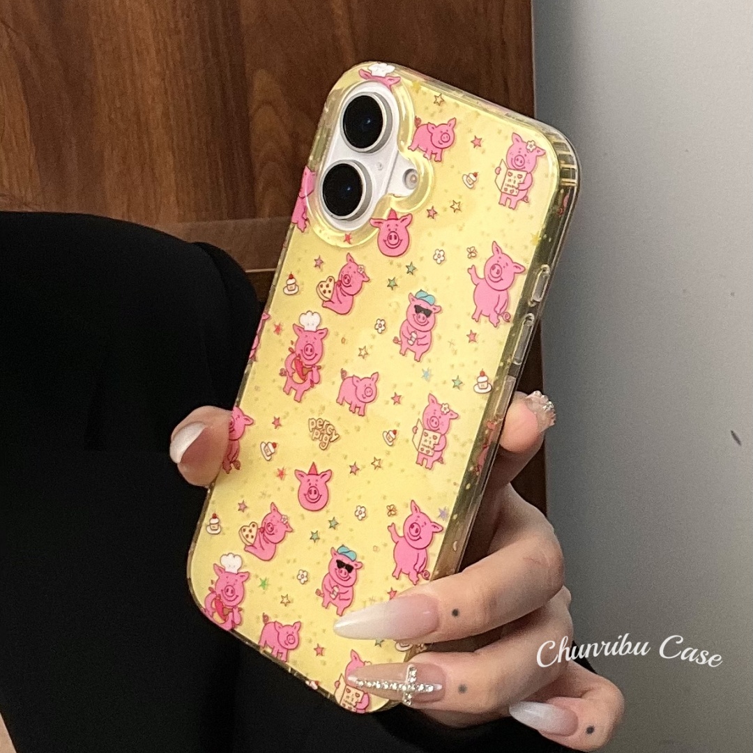 春日部防卫队Fighting｜趣味可爱卡通搞怪满屏玛莎猪日常适用苹果16promax手机壳日韩ins新款iphone15/14/13