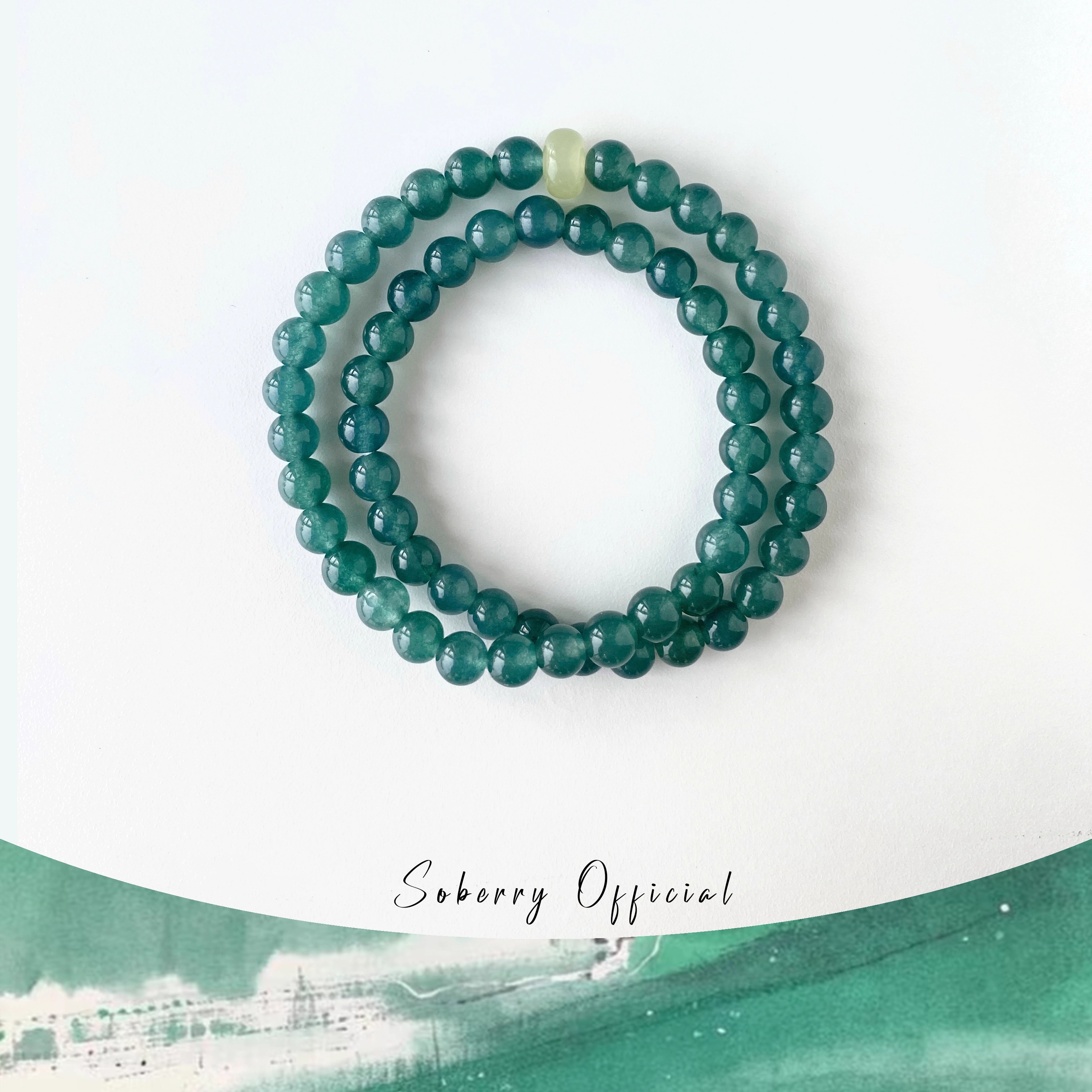 SoBerry「观沧蓝」 巴山蓝水原创天然石手链文艺新中式手串