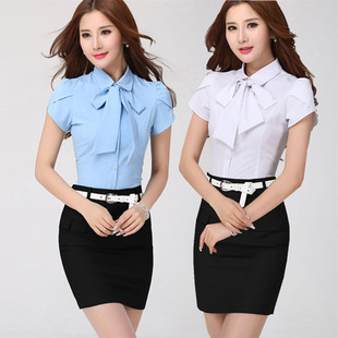 幼儿园教师园服幼师服时尚职业套装女面试装衬衫女黑裙老师工作服