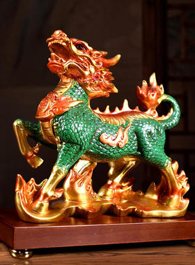 招财装饰品麒麟摆件办公室高档品客厅风火酒柜装饰开业礼品