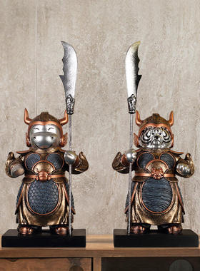 摆件清货中式摆设招财虎守财虎门神摆设中式酒柜玄关客厅招财特价