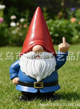 装饰品新款礼物的竖中指小矮人粗鲁跨境