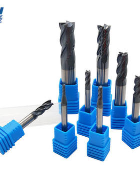 HRC45度钨钢铣刀4刃铣刀数控涂层刀具硬质合金黑色钢件四刃铣刀