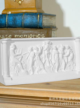 现代简约舞蹈的缪斯女神立体浮雕雕塑像精美桌面装饰摆件景区民宿