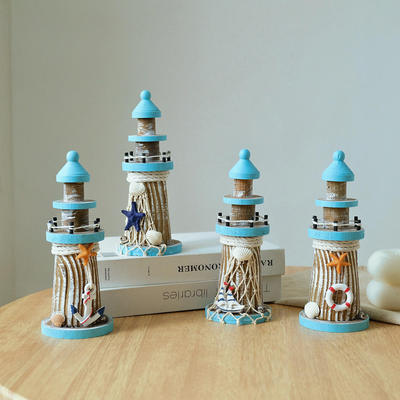 美式19cm灯塔望塔风格瞭摆件桌面餐厅隔板家居儿童房酒吧地中海