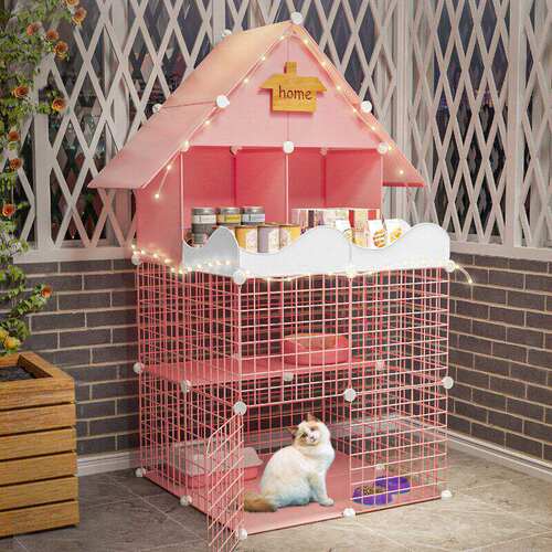 猫笼子猫咪室内猫别墅小型自由空间超大猫屋三层家用窝带厕所清仓