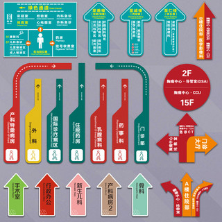 医院地贴定制广告匠伯加厚耐磨防水箭头地面指引导向指示标识牌