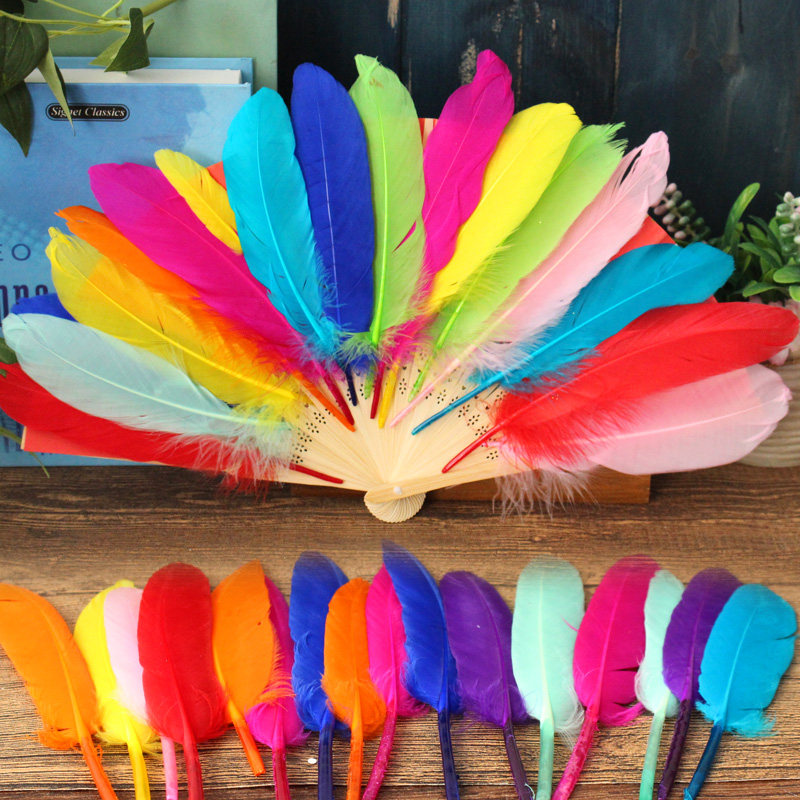 幼儿园手工彩色羽毛diy装饰饰品 儿童创意美术课程制作材料